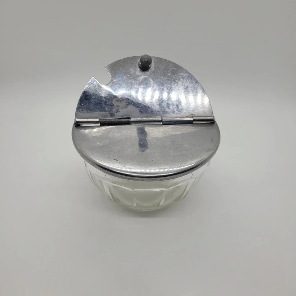 Specialties Utilities Co Glass Condiment Jar Stainless Hinged Lid Jersey City NJ